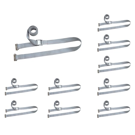 Tie 4 Safe 2 x 16' E Track Cam Buckle Straps w/ E Clips, WLL- 833 lbs., PK10 CT11-16M23G-10